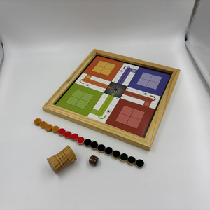 ชุดเกมกระดานไม้ลูโดและสเนคแอนด์เลดเดอร์ |   เกมกระดานไม้บีชแฮนด์เมดสำหรับครอบครัว ของเล่นเสริมพัฒนาการสำหรับเด็ก - Product Image 3