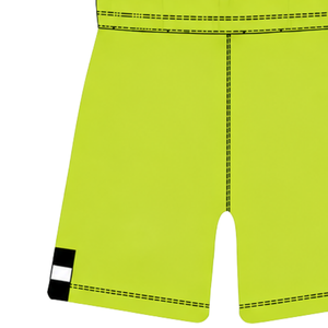 Pantalones Cortos de Rugby Amarillo Neón y Negro con Cintura Elástica y Cordón Ajustable, Uniforme de Equipo a Rayas, Personalizables, Transpirables, para Entrenamiento y Rendimiento Atlético - Product Image 3