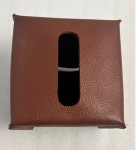 Porte-mouchoirs décoratif en cuir avec fermeture à bouton métallique pour chambre à coucher, table basse et bureau - Product Image 4