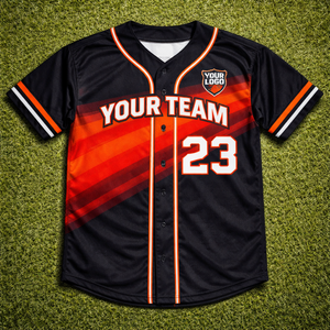 Custom Oversized Baseball Jersey Streetwear Hip Hop Button Down Shirt 100% Polyester Digital Print for Men Team <b>Club</b> - Product Image 6