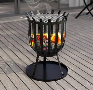 Modern Steel Outdoor <b>Fire</b> <b>Pit</b> <b>Table</b> with Ash Pan Bioethanol Fuel Portable Freestanding - Product Image 1