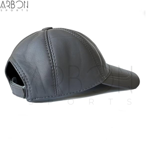 Unisex High Quality Waterproof Wholesale <b>Plain</b> Factory Rate Premium Custom Logo Grey Leather <b>Baseball</b> <b>Caps</b> For Adult Wear - Product Image 4