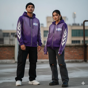 เสื้อฮู้ดดี้โอเวอร์ไซส์สีซีดจาง พิมพ์ลายโลโก้ตามสั่ง ผ้าเฟรนช์เทอร์รี่หนานุ่ม สตรีทแวร์ ขายส่ง เสื้อฮู้ดดี้แบบมีซิป - Product Image 6