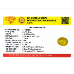 3 Carat Oval Cut Yellow Sapphire Loose Gemstone 10x12mm for Fine Jewelry - Product Image 4