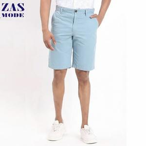 Pantalones Cortos Chino Bermuda de Hombre, Tejido de Lana, Corte Clásico, 100% Algodón, Frente Plano, Color Sólido, Bolsillos Laterales, Cintura Elástica - Product Image 1