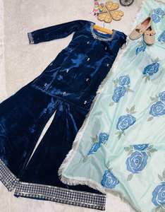 Conjunto de Salwar Kameez Étnico Bollywood para Niñas, Novedad 2026, con Dupatta Bordada, Traje Tradicional Pakistaní/Indio para Fiestas - Product Image 4