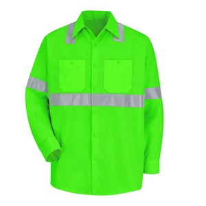 <b>Top</b> Selling Fluorescent <b>Reflective</b> Workwear Shirt Lightweight Breathable High Visibility Safety Shirt Long Sleeves O Neck - Product Image 5
