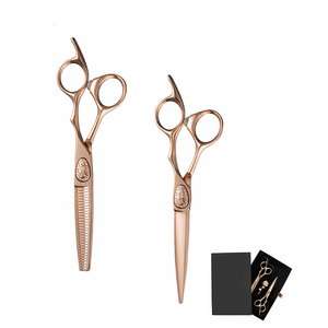 ANAAIF ENTERPRISES AE-607 CK007 SET Paire de ciseaux de coiffure professionnels en or rose, kit de coupe de cheveux en acier inoxydable ergonomique - Product Image 5