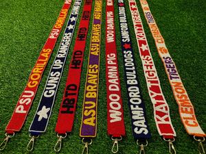 Varsity Beaded Bag <b>Strap</b> Letter Design Purse Belts Seed Beads Embroidery Shoulder Handle Crossbody <b>Replacement</b> Stadium Accessory - Product Image 3