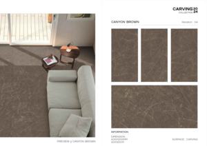 กระเบื้องพอร์ซเลนเนื้อสัมผัสพิเศษ ขนาด 600x1200 มม. ลายแกะสลักขนาดใหญ่ สำหรับตกแต่งผนังและพื้น ภายในและภายนอกอาคาร ดีไซน์ทันสมัย - Product Image 3