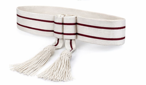 Ceinture de taille argentée et bordeaux – Écharpe de cérémonie pour uniforme et tenue de parade et de cérémonie - Product Image 4