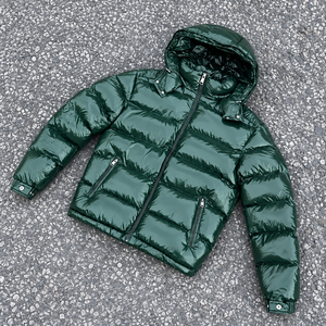 Manteau matelassé surdimensionné respirant, écologique, coupe-vent, à capuche, avec col amovible, veste d'hiver, étiquette personnalisée OEM, unisexe - Product Image 1