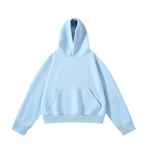 <b>Men's</b> Solid Color Hooded <b>Pullover</b> Fleece Sweatshirt Regular Sleeve Autumn Knitted Unlined Plain Dyed Design - Product Image 4