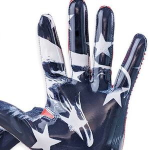 ถุงมือซิลิโคน 7v7 USA คุณภาพสูง ถุงมือรับบอลอเมริกันฟุตบอลแบบกำหนดเองได้ ทนทาน กันลื่น สำหรับเด็กและผู้ใหญ่ พร้อมโลโก้ยาง - Product Image 3