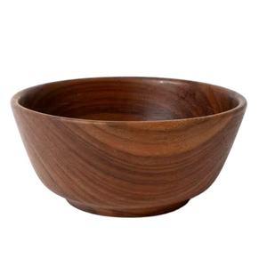 Bol en bois d'acacia rond, vaisselle en bois massif au design moderne, bol écologique pour salade et fruits, idéal pour les mariages et les réceptions - Product Image 1