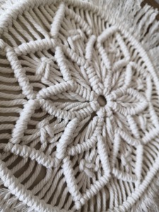 Premium Handmade Floral Macrame Table <b>Mat</b> Round Fringe Placemat for Restaurant Cafe and Dining Styling Wholesale From India - Product Image 6