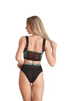 Ensemble de danse du ventre Shemax International Miami-Green Leopard pour femmes adultes