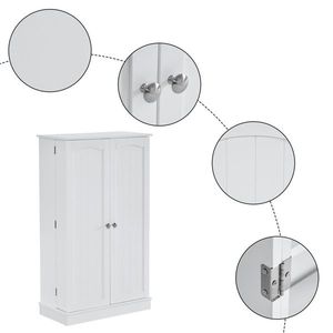 Credenza Bianca Semplice 103,5*60*30cm con Ripiani Regolabili in Triamina e Armadietto con Porta per Cucina - Product Image 4