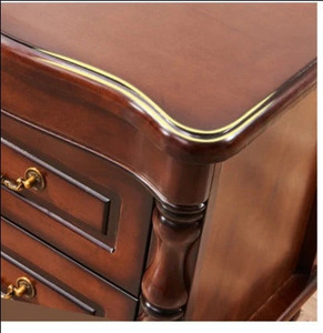 Raseano Smart Nightstand 2-Drawer Solid Wood Traditional Antique Design Bedroom <b>Storage</b> Cabinet - Product Image 6