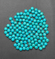 Meilleure Offre en Gros : 50 Cabochons Ronds de Turquoise Mohave Naturelle de 5 mm, Polissage Brillant, Pierres Précieuses Libres pour la Fabrication de Bijoux