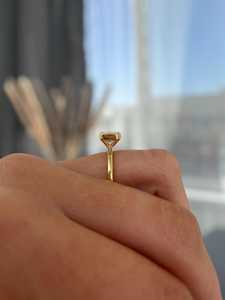 Anillo Solitario Brillante con Diamante Esmeralda de 2.01CT, Oro Sólido de 14K, Cultivado en Laboratorio, para Compromiso, Boda, Aniversario, Regalo para Ella - Product Image 4