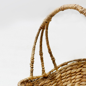 Cesta Redonda de Jacinto de Agua Tejida, Rústica, Ecológica y Multiusos con Asa para Almacenamiento - Product Image 6