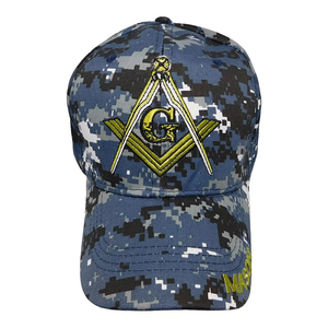 Gorra Deportiva de 5 Paneles con Símbolo Amarillo Personalizable, Camuflaje ACU, Estilo Hip Hop, Inspirada en la Regalia Masónica, Bordada para Maestro Masón - Product Image 3