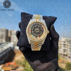 Charm_Jewels Luxury Stainless Steel <b>Watch</b> 40mm Round Case Analog Sapphire Crystal <b>Diamond</b> Bezel Men's Fashion Quartz - Product Image 2
