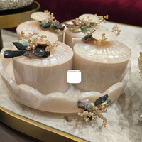 Luxe hars pottenset met textuurdesign, fruitmotief, opklapbaar deksel, grote capaciteit, voor keuken decoratie, servies, geeft frisheid.