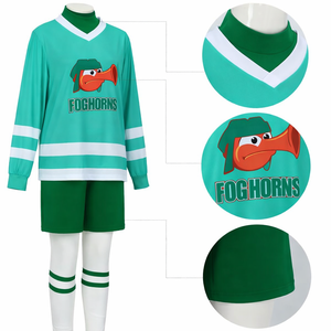 Womens FOGHORNS Ice Hockey Jersey Full Sleeve Sublimated Cartoon Print VNeck Breathable Polyester Apparel Adult Regular Fit - Product Image 4