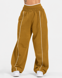 Wholesale <b>Women</b> Contrastline Zip <b>Jacket</b> Tracksuit Set Casual Two Piece Outfit Relaxed Fit Wide Leg Pants Matching Clothing - Product Image 5