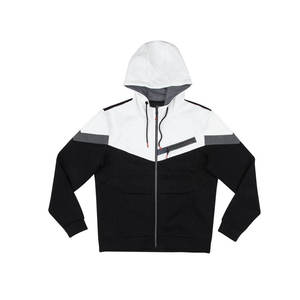 Sweat-shirt à capuche pour homme, color-block, noir, blanc, gris, coupe classique, décontracté - Product Image 4
