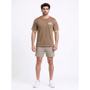 T-shirt Boxy Homme en Coton Mélangé 450 GSM, Grammage Lourd, Design Graphique Personnalisé Oversize Vintage Effet Vieilli Skateboard, OEM XS - Product Image 1