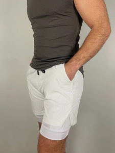 Custom Wholesale <b>Mens</b> <b>Compression</b> Gym <b>Shorts</b> Workout Fitness <b>Shorts</b> with Liner Double Layer <b>Compression</b> <b>Short</b> - Product Image 4