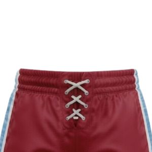Men <b>Red</b> Sublimated Ice Hockey Printed Shorts Polyester Drawstring Side Stripe Athletic Sports Shorts Team Wear Competition - Product Image 3