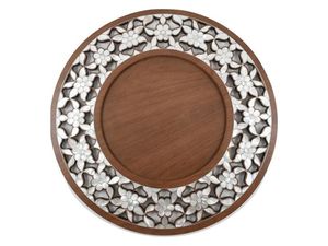 Export quality handmade wooden <b>tray</b> with intricate mother of pearl design for elegant <b>table</b> presentation - Product Image 2