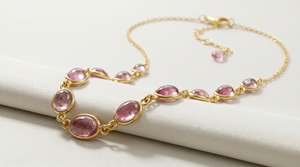 Elegante Collar de Turmalina Bicolor en Plata 925 con Baño de Oro, Joyería Artesanal con Piedras Preciosas para Mujer - Product Image 3