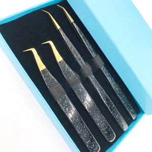 Ensemble de pinces à cils en acier inoxydable RMI, noir, rose, or, argent, anti-magnétiques, 10 mm, outils de précision pour extensions de cils - Product Image 4