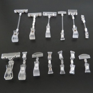 Clip de exhibición de precio de etiqueta de estante bajo personalizado soporte de señal de clip pop transparente de plástico soporte de precio de PVC para supermercado - Product Image 1