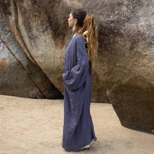 Robe Kimono Femme Fait Main Belle Rayonne Tissu Tie Dye Design Taille Unique Comprend Ceinture et Soutien-Gorge Bandeau Dernier Style - Product Image 4