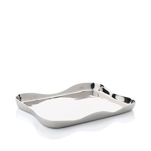 Luxury <b>Silver</b> Metal Serving <b>Tray</b> Crafted From Premium Stainless Steel With Elegant <b>Mirror</b> Finish Designed For Serving Tea Coffee - Product Image 6