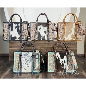 2026 Western Hand Tooled <b>Leather</b> Floral Tote Bag for Women's Genuine <b>Leather</b> Concealed Carry Crossbody <b>Purse</b> Cowhide Handbags - Product Image 1