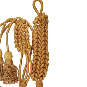 Aiguillette tactique personnalisée en fil de métal doré et argenté, avec deux pompons, pour bandoulière et cordon de collier - Product Image 5