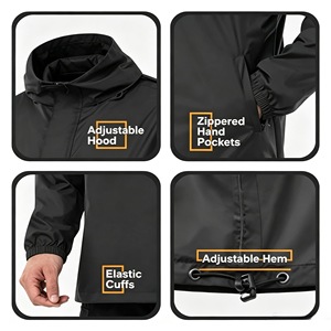 Chaqueta Impermeable y Cortavientos para Hombre, Ligera, para Actividades al Aire Libre, Corte Regular, Color Sólido, Poliéster, Chaqueta de Senderismo para Primavera - Product Image 6