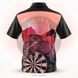 Maillot de polo de fléchettes en gros, personnalisé avec logo, manches courtes, tenue d'équipe, maillot imprimé par sublimation intégrale, séchage rapide, design sportif - Product Image 4