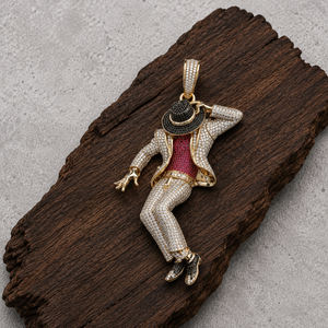 Colgante Personalizado de Bailarín Hip Hop con Micro Pavé de Diamantes de Imitación, Chapado en Oro sobre Plata 925, con Diamantes de Laboratorio y Moissanita, Estilo Celebridad - Product Image 4