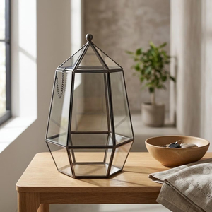 Terrario Geométrico de Vidrio Transparente Hecho a Mano, con Borde de Latón, Acabado Personalizado, Calidad Superior, para Hogar y Jardín, Cajas de Joyería de Primera Calidad, Más Vendido - Product Image 6