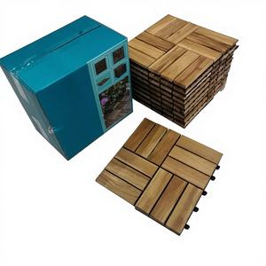 Baldosas de Madera para Terraza, Diseño Moderno, Encaje Doble, Impermeables, Coextruidas, 30x30cm, para Patio, Balcón, Terraza - Product Image 1