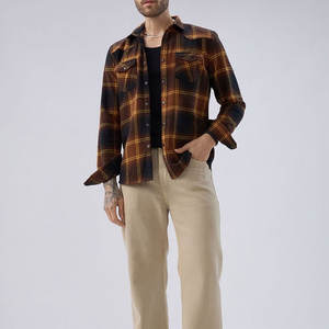 Chemise classique en flanelle pour homme en polyester/laine/coton, anti-plis, style streetwear, manches longues, boutonnée, décontractée pour tous les jours - Product Image 4