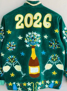 Chaqueta de terciopelo verde audaz y hermosa para despedida de soltera, estilo bohemio hippie, abrigo de diseño único bordado, prenda exterior unisex - Product Image 6